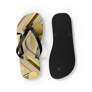 Gold Abstract Flip Flops - Summer Vibes Beach Parties - Dipaliz - Slippers