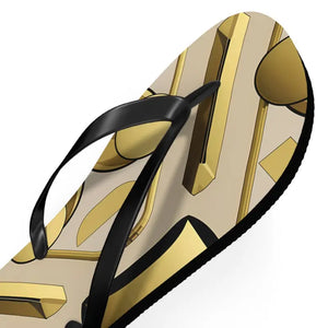 Gold Abstract Flip Flops - Summer Vibes Beach Parties - Dipaliz - Slippers