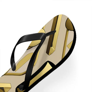 Gold Abstract Flip Flops - Summer Vibes Beach Parties - Dipaliz - Slippers