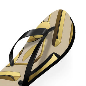 Gold Abstract Flip Flops - Summer Vibes Beach Parties - Dipaliz - Slippers