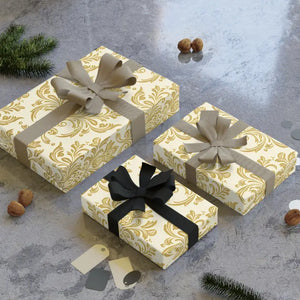 Gold Damask Fine Art Wrapping Paper 95gsm Satin Finish - Dipaliz