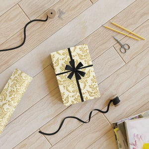 Gold Damask Fine Art Wrapping Paper 95gsm Satin Finish - Dipaliz