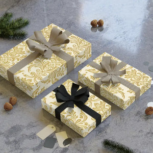 Gold Damask Fine Art Wrapping Paper 95gsm Satin Finish - Dipaliz