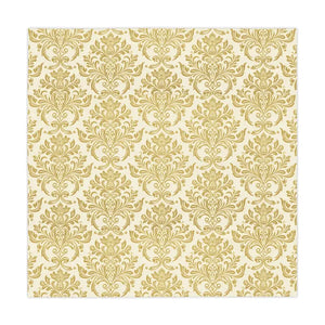 Chic Damask Charm Tablecloth - Ivory Gold Shimmer - Dipaliz - one Size / White - Tablecloths
