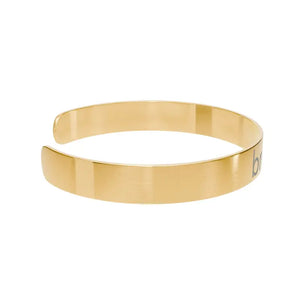 Accessories - Gold Engraved Cuff Breathe Inspiration Bracelet - Dipaliz one Size / 18k Pvd Coating