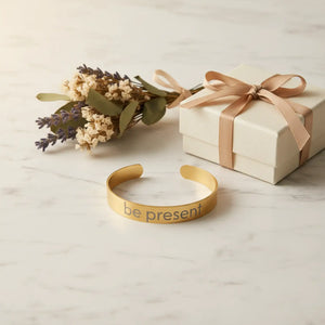 Dipaliz be present cuff bracelet gold stainless steel - bracelets