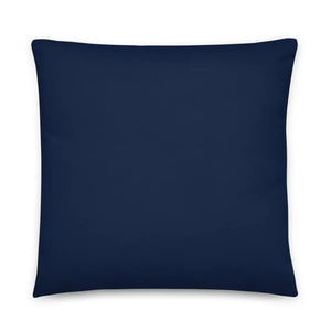 Navy Blue Basic Pillow Gold Flower 18x18 - Dipaliz - Throw Pillows