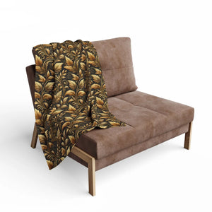 Gold Foliage Arctic Fleece Blanket - Dipaliz - Blankets