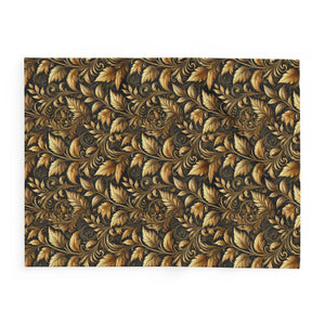 Gold Foliage Arctic Fleece Blanket - Dipaliz - Blankets