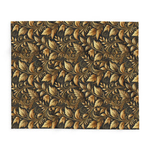 Gold Foliage Arctic Fleece Blanket - Dipaliz - Blankets