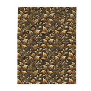 Gold Foliage Arctic Fleece Blanket - Dipaliz - Blankets