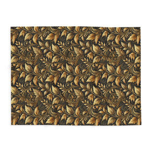 Gold Foliage Arctic Fleece Blanket - Dipaliz - Blankets
