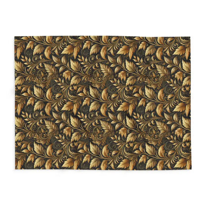 Gold Foliage Arctic Fleece Blanket - Vibrant Home Decor