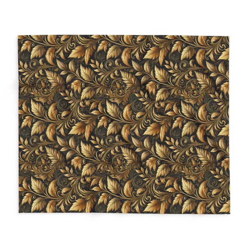 Gold Foliage Arctic Fleece Blanket - Vibrant Home Decor