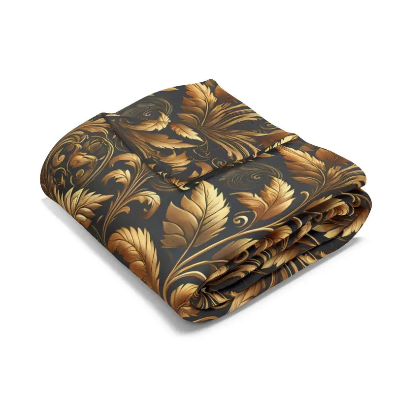 Gold Foliage Arctic Fleece Blanket - Vibrant Home Decor