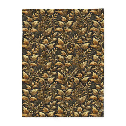 Gold Foliage Arctic Fleece Blanket - Vibrant Home Decor