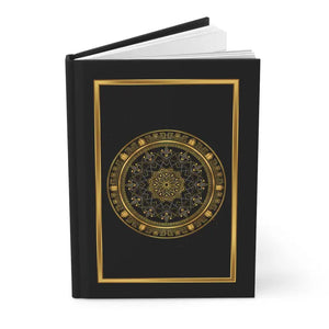 Gold Mandala Hardcover Journal - Elegant Black Matte Notebook - Dipaliz - Paper Products