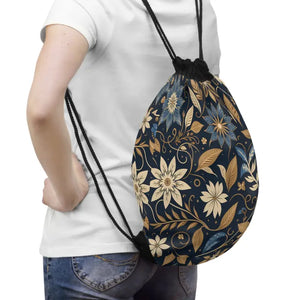 Navy Blue Outdoor Drawstring Bag Bold Versatile Style - Dipaliz - one Size - Backpacks