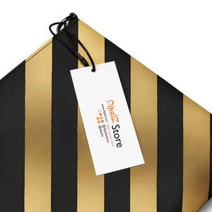 Gold Stripes Faux Leather Crossbody Bag Dark Gray - Dipaliz - Cross Body Bags