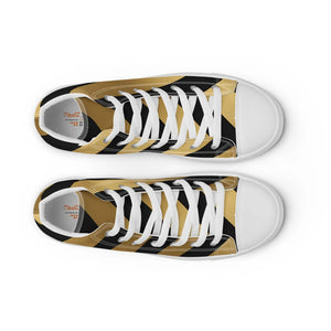 Bold Metallic Gold Stripes Sneakers - Canvas Shoes - Dipaliz
