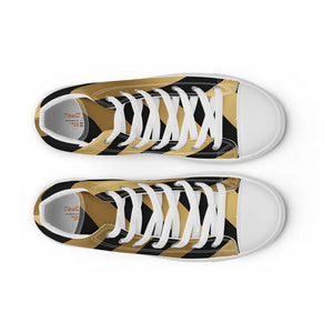 Gold Stripes Sneakers - Breathable Canvas Glow Shoes - Dipaliz