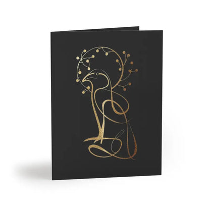 Golden Bird Greeting Cards: Elegance in Every Message - 16 Pcs / Matte / 4.25” x 5.5” Paper Products