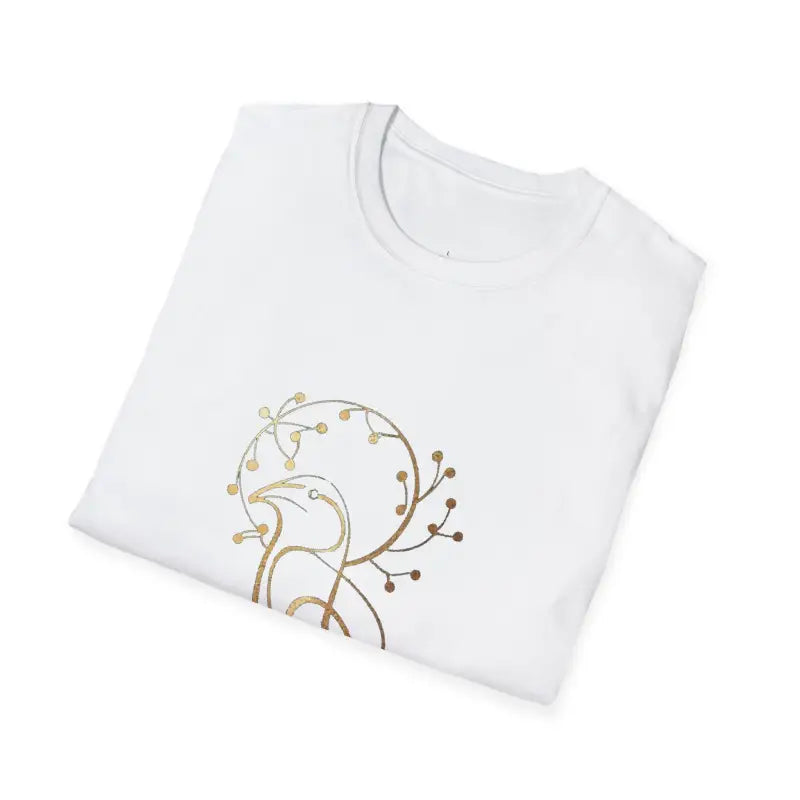 A Golden Bird on a Tree Graphic Unisex Softstyle T-shirt