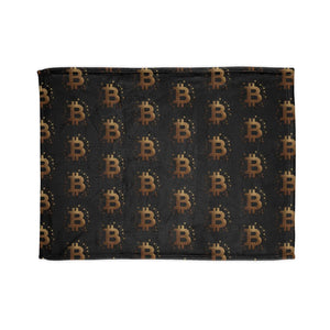 Golden Bitcoin Blanket – Plush Minky Throw - Dipaliz - Blankets