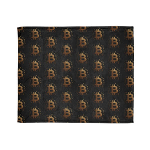 Golden Bitcoin Blanket – Plush Minky Throw - Dipaliz - Blankets