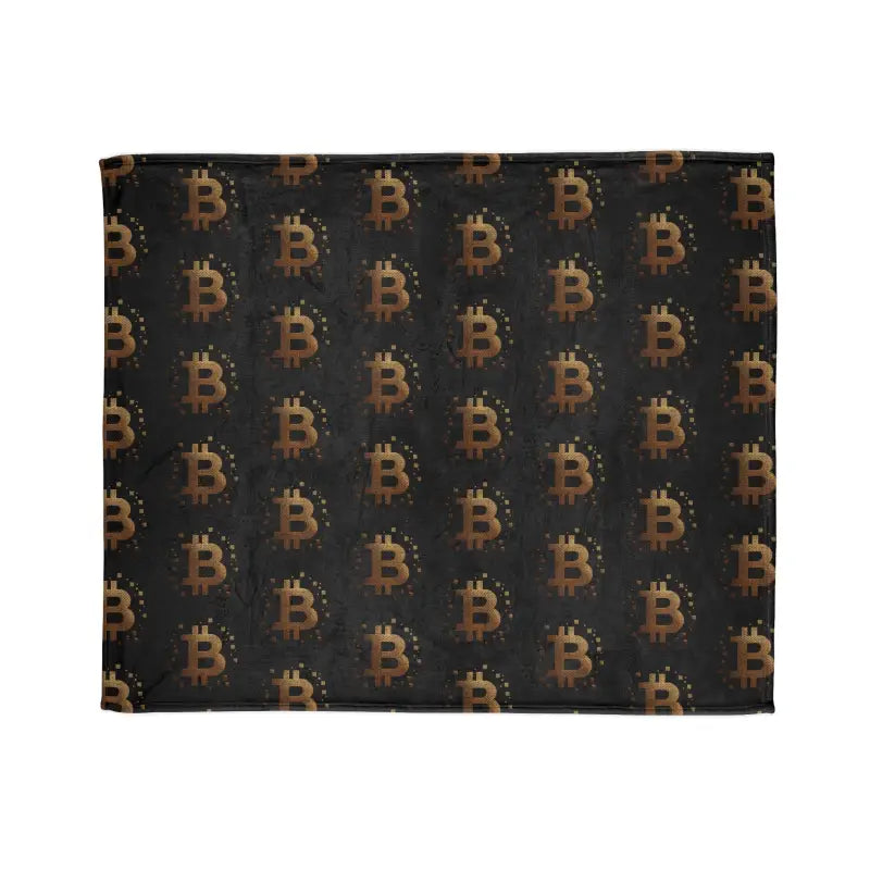 Cozy Up with a Soft Golden Bitcoin Cryptocurrency Blanket - 50’’ × 60’’ Home Decor