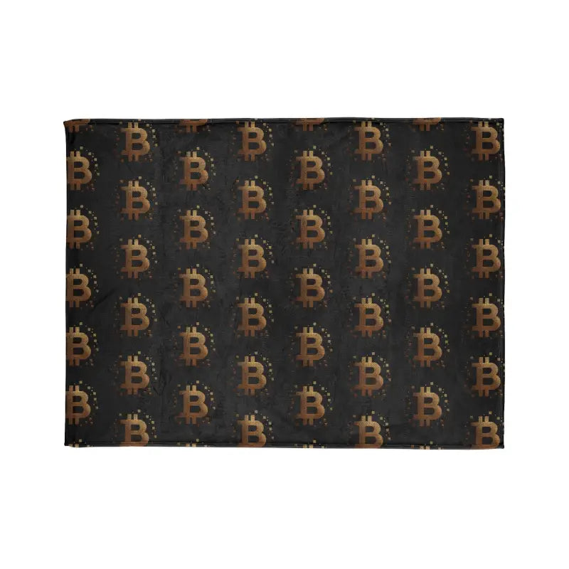 Cozy Up with a Soft Golden Bitcoin Cryptocurrency Blanket - Home Decor