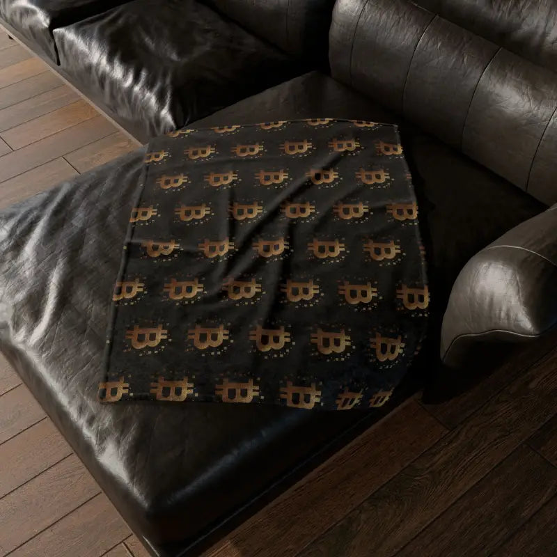 Cozy Up with a Soft Golden Bitcoin Cryptocurrency Blanket - Home Decor