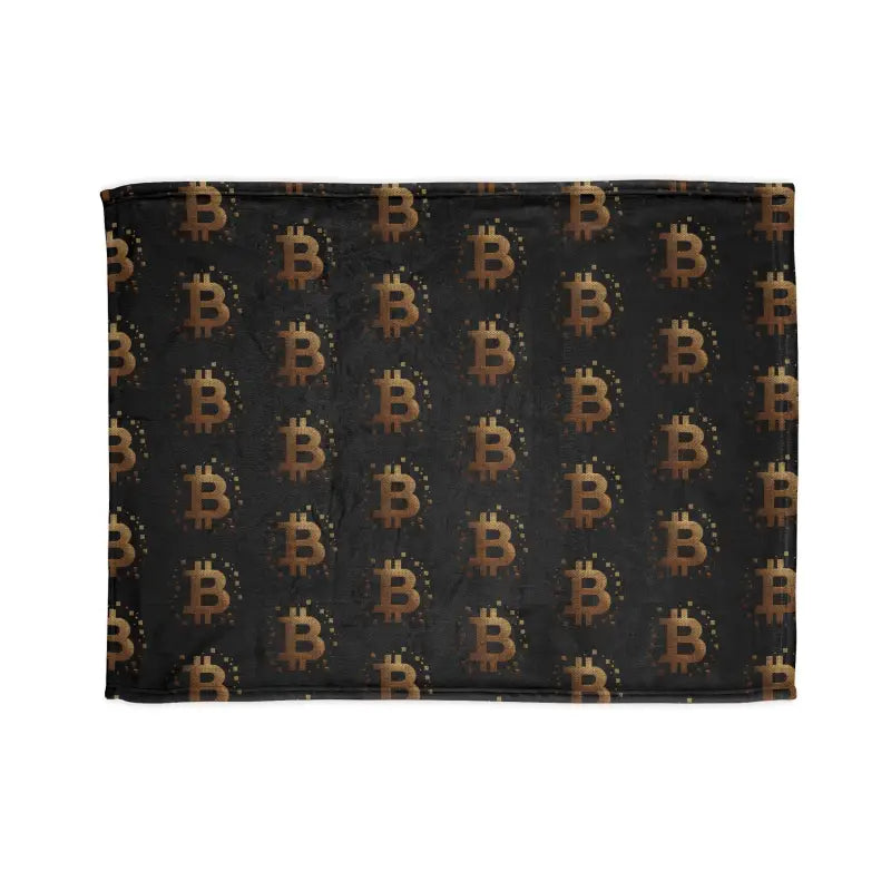 Cozy Up with a Soft Golden Bitcoin Cryptocurrency Blanket - 30’’ × 40’’ Home Decor