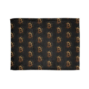 Golden Bitcoin Cryptocurrency Blanket Soft Luxury Cozy - Dipaliz - 30’’ × 40’’ - Blankets