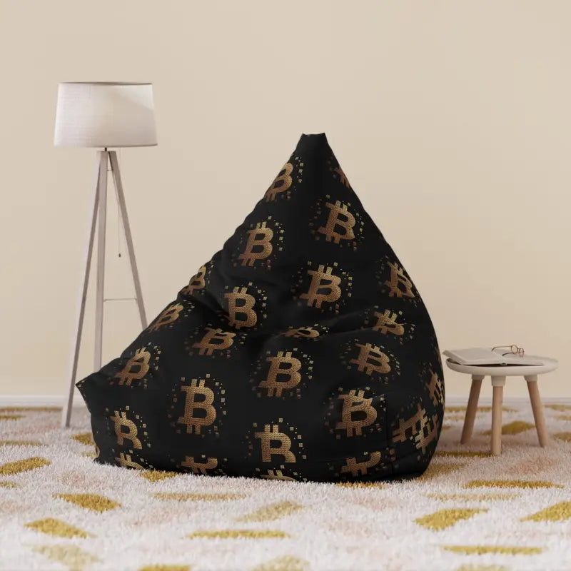 Trendsetting Golden Bitcoin Bean Bag Cover for Ultimate Style - Home Decor