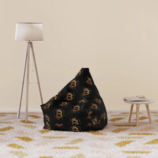 Transform your Space with the Golden Bitcoin Bean Bag Cover! - 27’’ × 30’’ 25’’ / Without Insert Home Decor