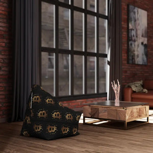 Bitcoin Bean Bag Cover - Golden Futuristic Style - Dipaliz - Slipcovers