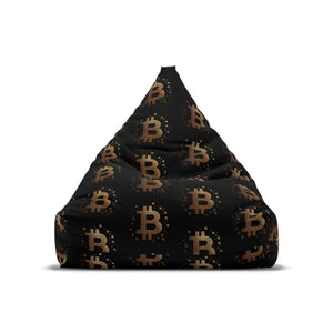 Bitcoin Bean Bag Cover - Golden Futuristic Style - Dipaliz - Slipcovers