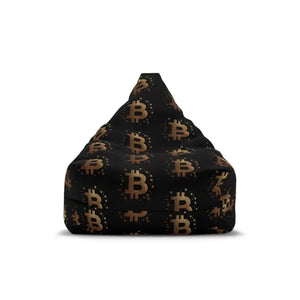 Bitcoin Bean Bag Cover - Golden Futuristic Style - Dipaliz - Slipcovers