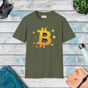Golden Bitcoin Unisex Softstyle Tee Cotton Shirt Dipaliz - T-shirts