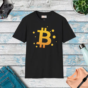 Golden Bitcoin Unisex Softstyle Chic Tee - Dipaliz - Black / s - T-shirts