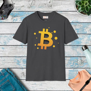 Golden Bitcoin Unisex Softstyle Chic Tee - Dipaliz - Dark Heather / s - T-shirts