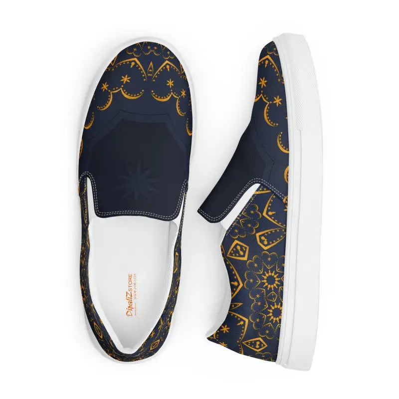 Shine Bright: Golden Canvas Women’s Slip-on Shoes