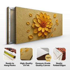 Golden Dandelion Canvas Minimalist Abstract Wall Art Dipaliz - Paintings