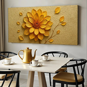 Golden Dandelion Canvas Minimalist Abstract Wall Art Dipaliz - Paintings