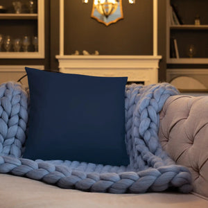 Navy Blue Basic Pillow – Golden Flower Polyester - Dipaliz - Throw Pillows