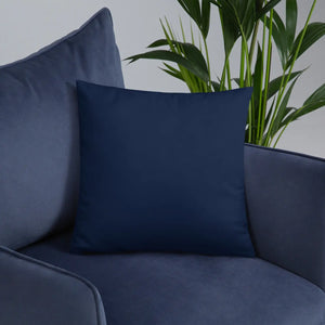 Navy Blue Basic Pillow – Golden Flower Polyester - Dipaliz - Throw Pillows