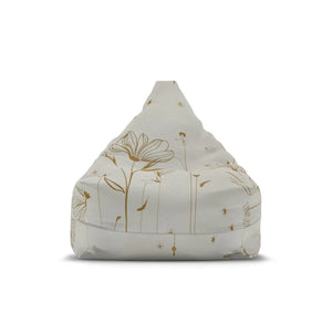 Stylish Golden Flowers Bean Bags – Durable Polyester - Dipaliz - Slipcovers