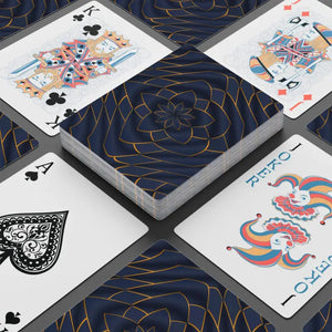 Golden Geometric Pattern Poker Playing Cards - Luxury Dipaliz - 2.5’’ x 3.5’’ / White / Semi Glossy - Card Games