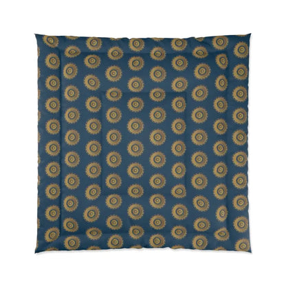 Golden Geometrical Comforter - Snooze Like Royalty! - 88’’ × Home Decor